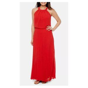 Premier Amour Red Halter Maxi Dress Size 12